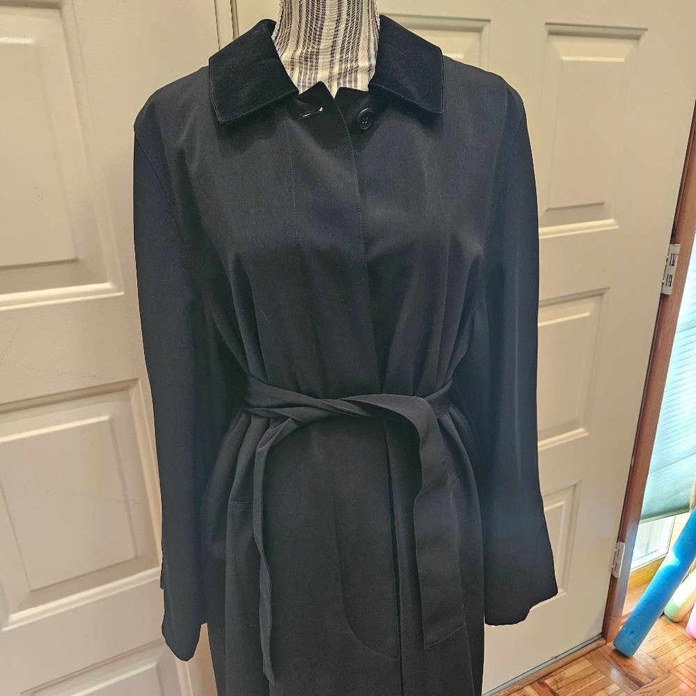 London Fog Limited Edition Black Trench Coat, Size 12